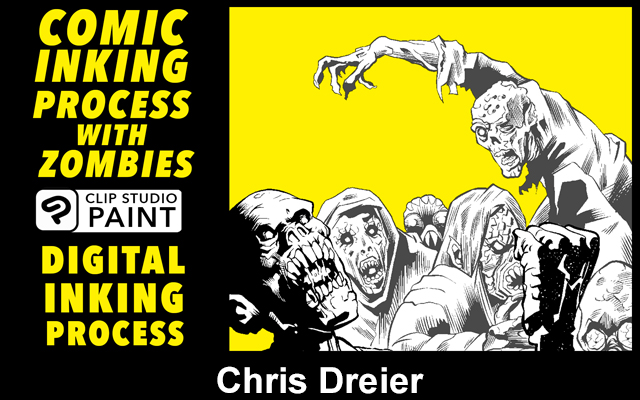 Comic Inking Process with Zombies #ClipStudioPaint – Digital Inking Process