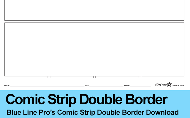 Blue Line Comic Double Strip Border Download