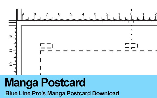 Blue Line Manga Post Card Border