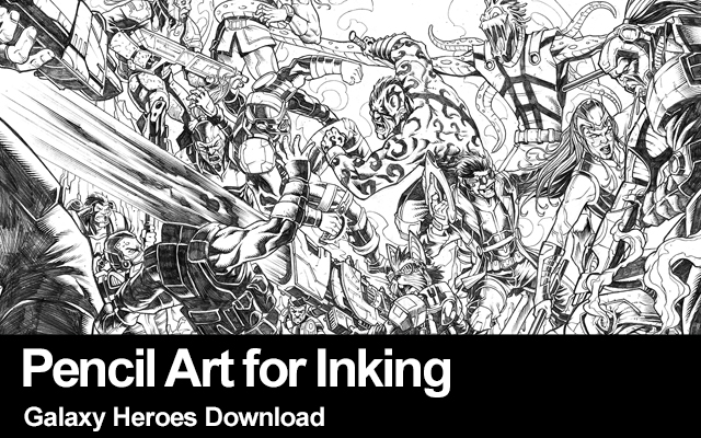 Pencil Art for Inking Galaxy Heroes