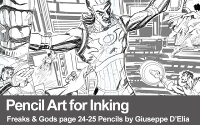 Pencil Art for Inking Freaks & Gods pg 24-25