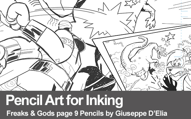 Pencil Art for Inking Freaks & Gods pg 9
