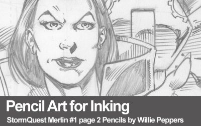 Pencil Art for Inking StormQuest Merlin pg 2