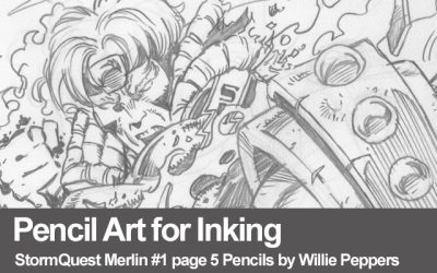 Pencil Art for Inking StormQuest Merlin pg 5