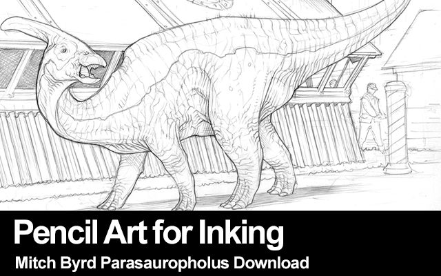 Pencil Art for Inking Parasaurphaolus