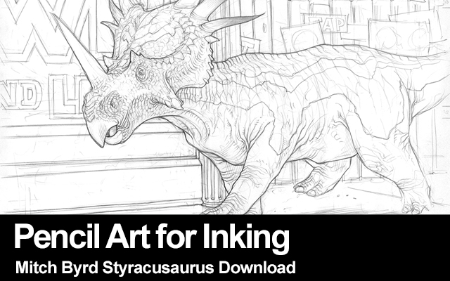 Pencil Art for Inking Styracusaurus