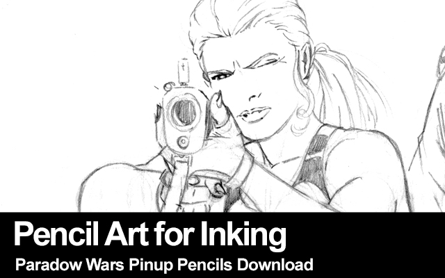 Pencil Art for Inking Paradox Wars Pinup Pencils