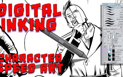 Digital Inking Comics | Character Figure Speed Art | Clip Studio Paint